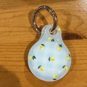 Anthropology AirTag holder Lemon Pattern Keychain